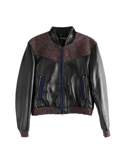 Kiko Kostadinov Black Fleece-Panelled Zip-Up Jacket