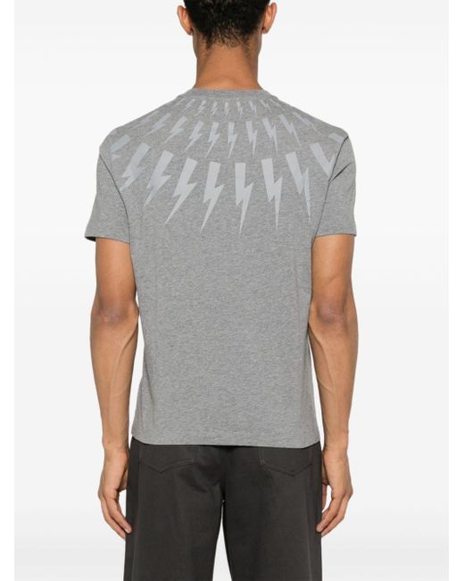 Camiseta con estampado de rayo Neil Barrett de hombre de color Gray