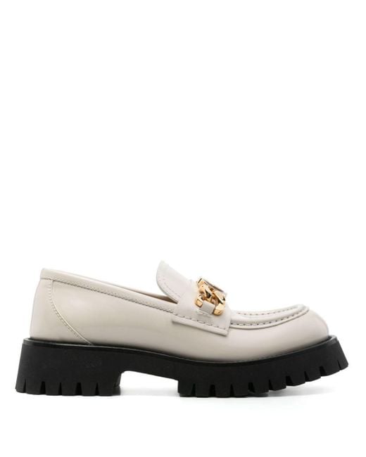 Gucci White GG Leather Loafer