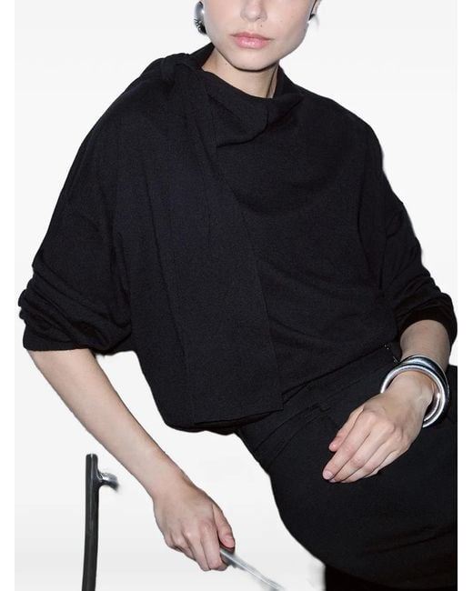 Liu Jo Black Top With Scarf Detail