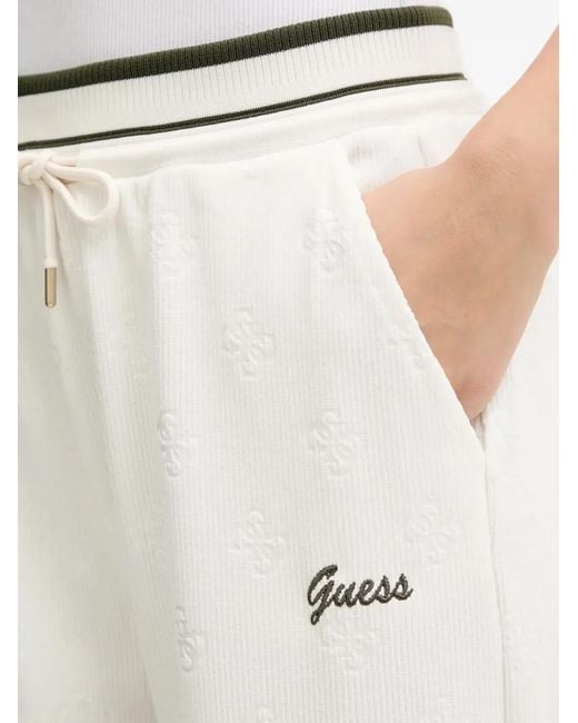 Guess White Drawstring Track Pants