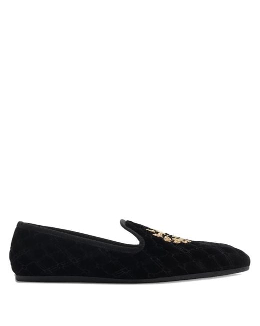 Burberry Black Gesteppte Loafer Mit Wappenstickerei
