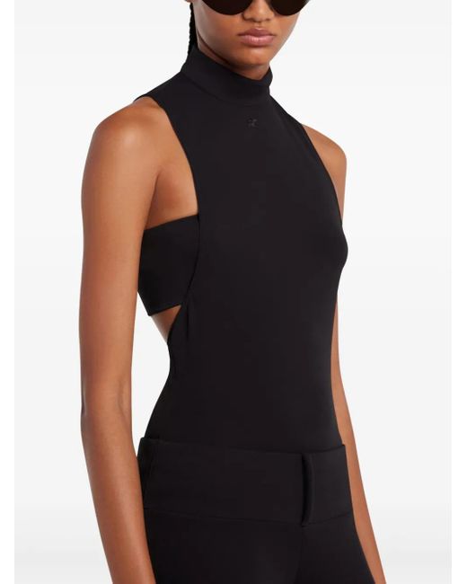 Courreges Black Mock-Neck Bodysuit