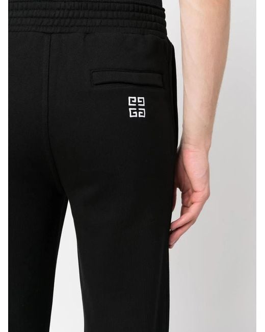 Givenchy Black Logo-Embroidered Tapered Sweatpants for men