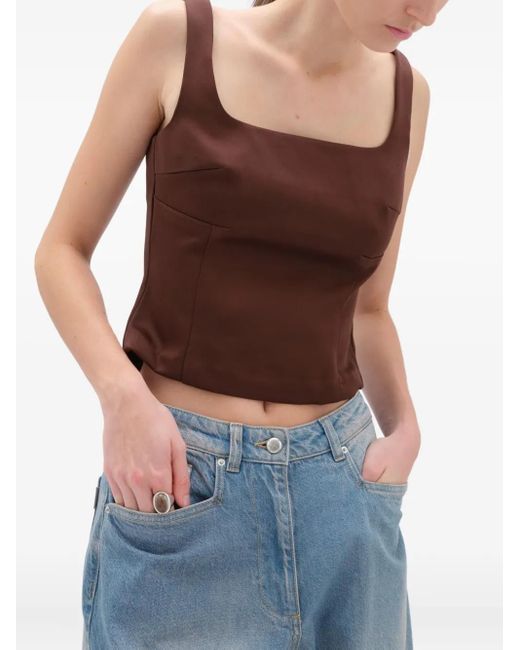 Remain スクエアネック トップ Brown
