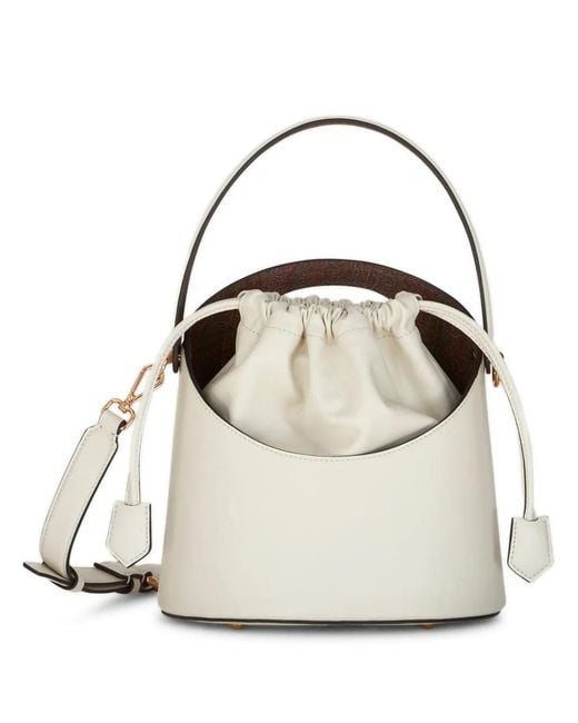 Etro White Medium Saturno Bucket Bag