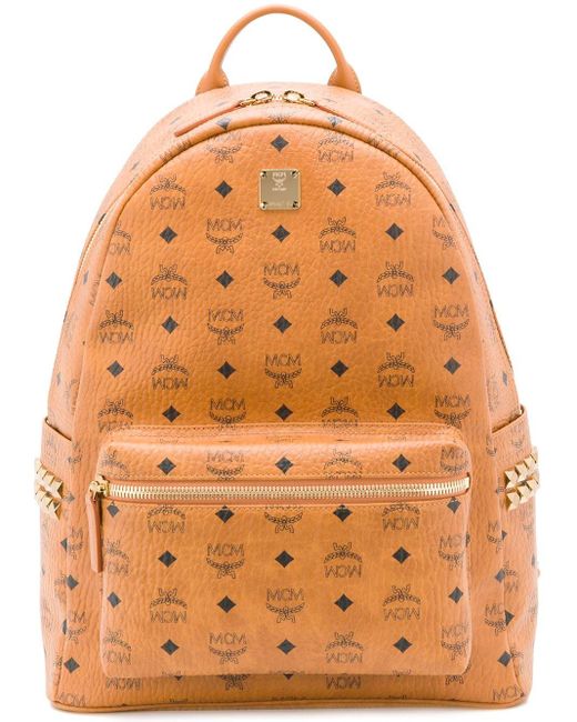 MCM Brown Large Stark Stud-embellished Backpack