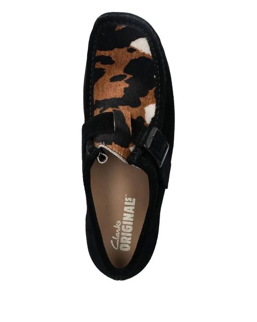Clarks Black Leopard-Print Loafers for men