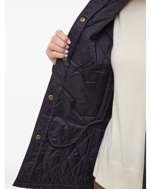 Barbour Blue Quilted Diamond-Pattern Jacket