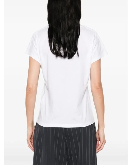 Emme White Lace-Detailed T-Shirt