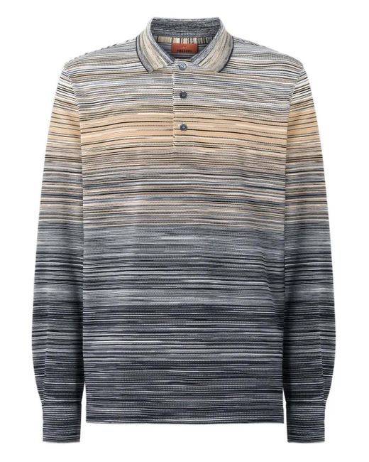 Missoni Gestreiftes Poloshirt in Gray für Herren