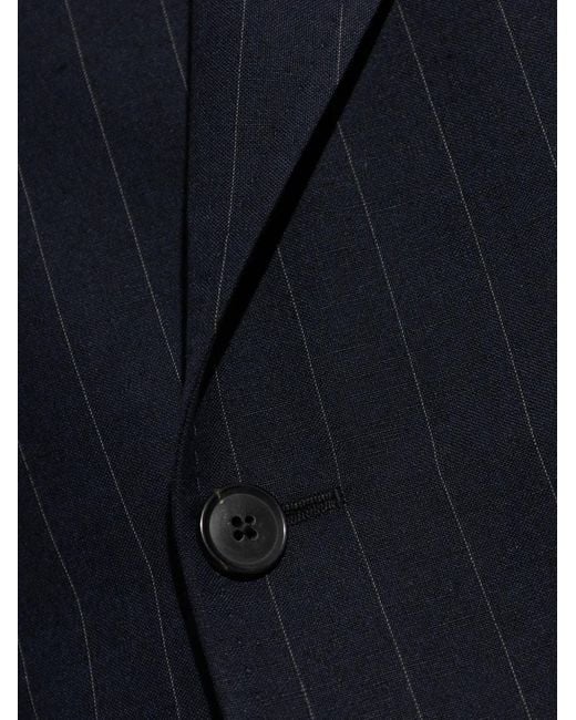 Paul Smith Blue Pinstripe-Pattern Double-Breasted Blazer for men