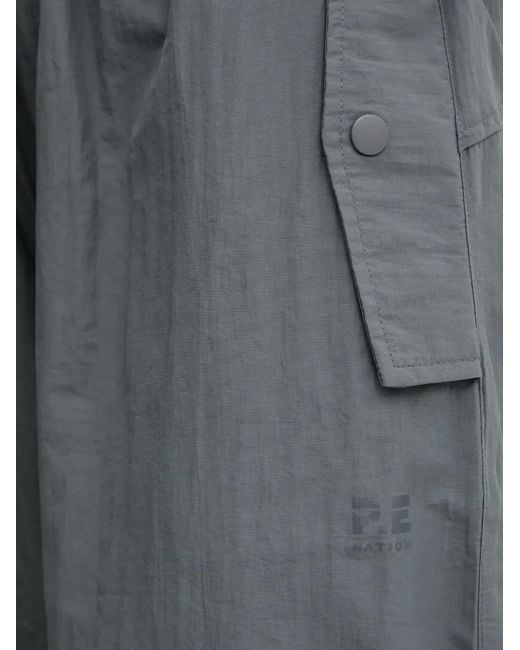P.E Nation Gray Drawstring Gathered Trousers