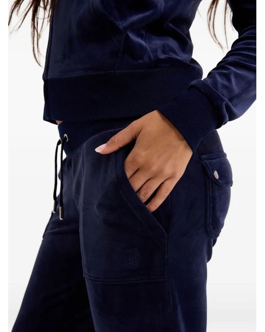 Juicy Couture Blue Low-Rise Track Pants