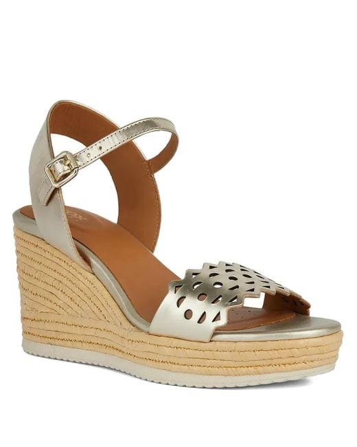 Geox Metallic Ponza Wedge-Sandalen Mit Cut-Out 75Mm