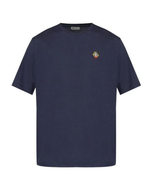 Bally Blue Logo-Embroidered T-Shirt for men