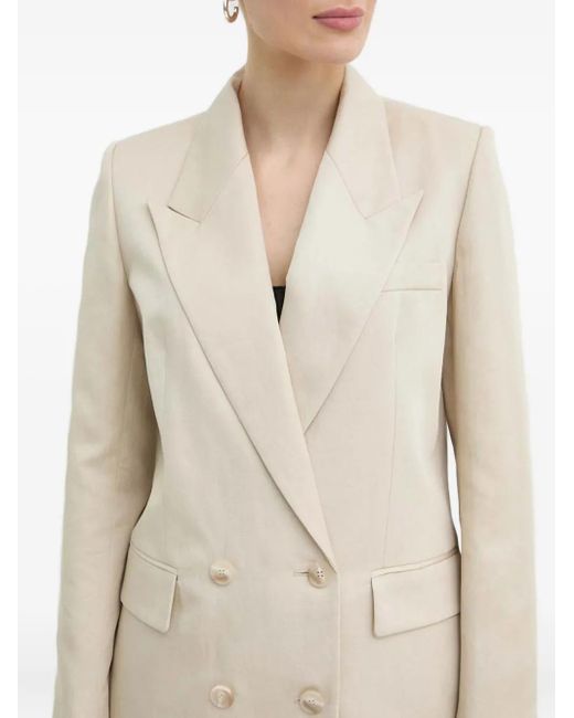 Blazer Doppiopetto Con Revers A Lancia di IVY & OAK in Natural