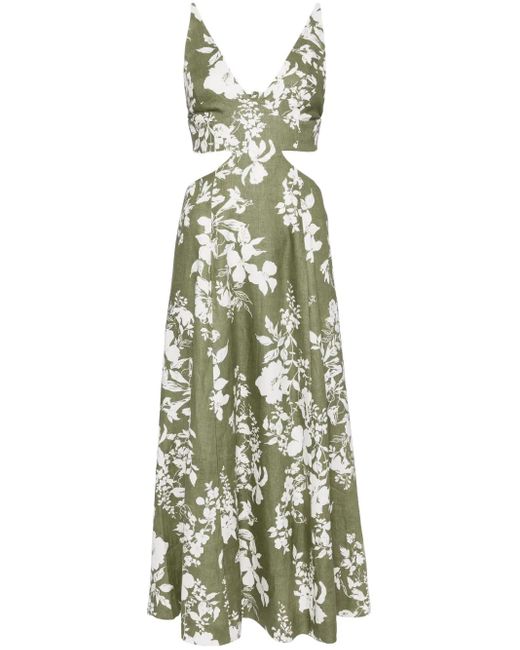 Reformation Green Samara Kleid