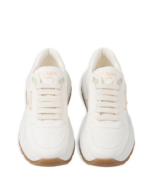 Prada White Prax 01 Leather Sneakers