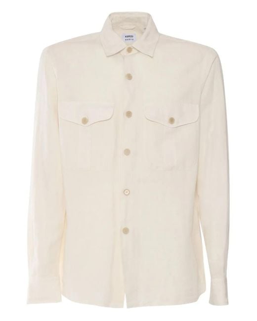 Camicia Con Tasche di Aspesi in Natural da Uomo