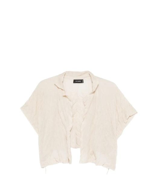 Cividini White Crinkled Cardigan