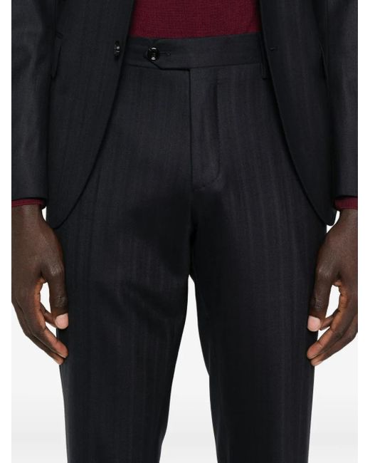 Lardini Black Pinstripe Cotton Suit for men