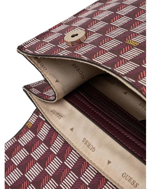 Guess Purple Geometric-Motif Tote Bag