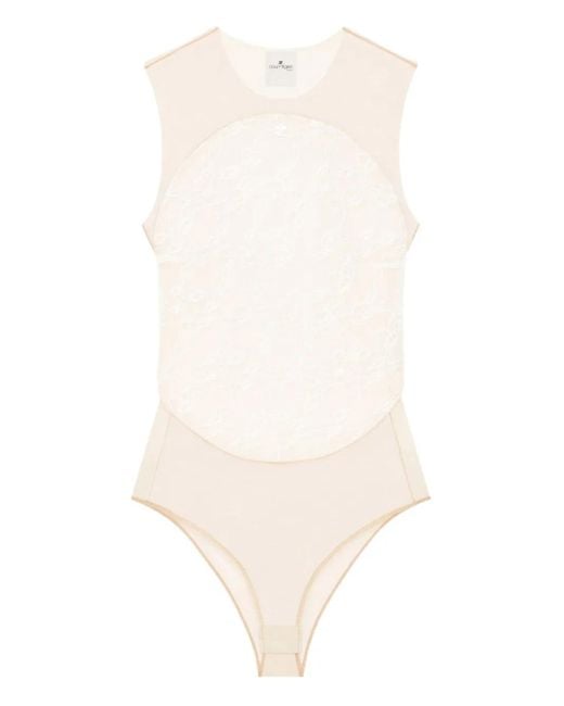Courreges White Illusion Circle Lace Bodysuit