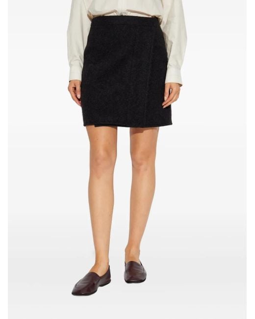 Lemaire Black Wrap Mini Skirt