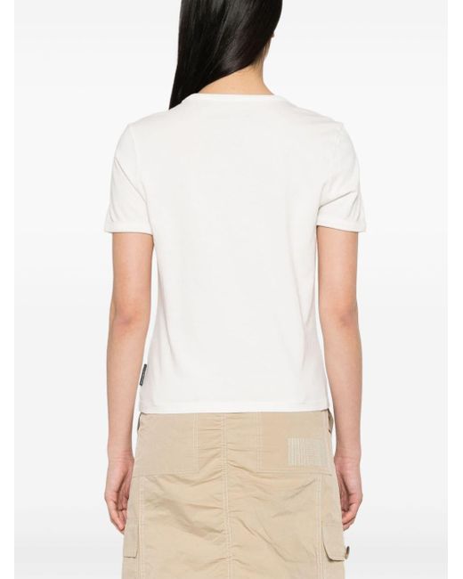 Camiseta con logo bordado Moose Knuckles de color White