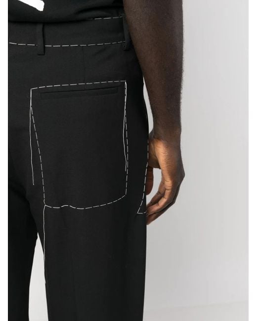 Off-White c/o Virgil Abloh Black Stitch Tailored Trousers for men