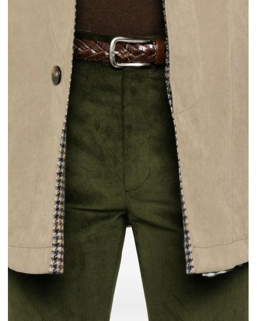 Etro Green Ribbed Trousers for men
