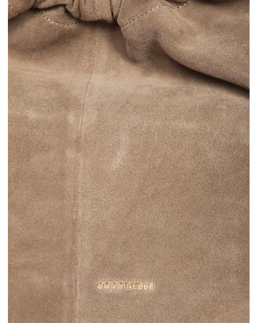 Coccinelle Brown Logo-Embossed Chain-Link Shoulder Bag