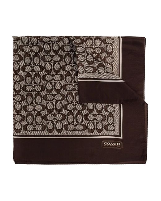 COACH Black Logo-Pattern Scarf
