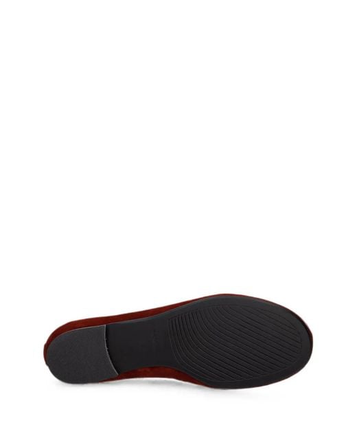 Vagabond Red Aleya Suede Almond-Toe Ballet Flats