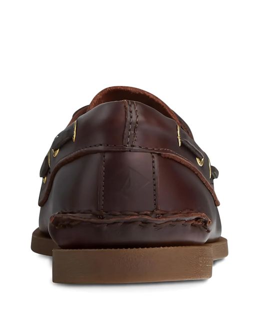 Sperry Top-Sider Brown Leather Eyelet Loafers for men