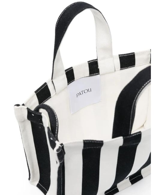 Patou Black Jp Canvas Small Tote Bag
