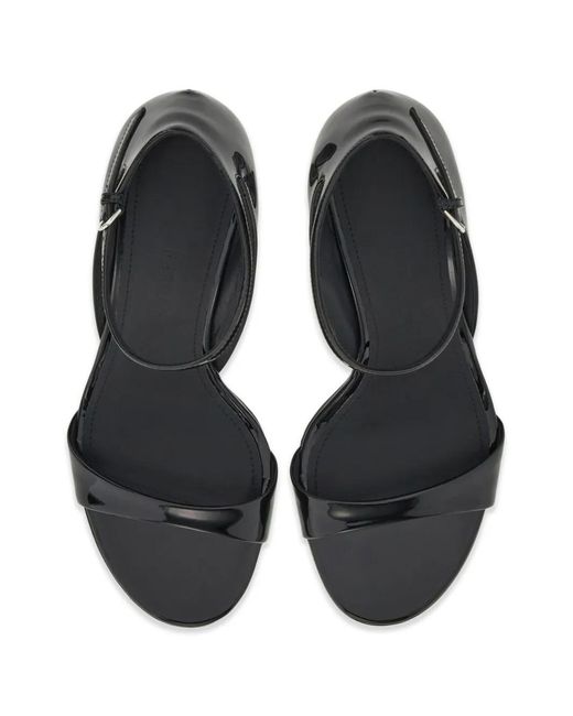 Ferragamo Blue 70Mm Patent-Finish Leather Sandals