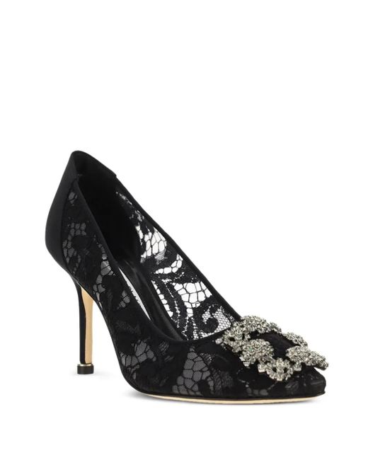 Manolo Blahnik Black 70Mm Hangisi Pumps