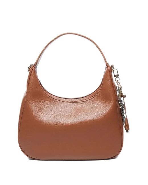 V73 Brown Half-Moon Shoulder Bag