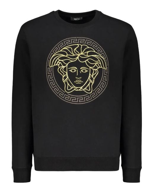 Versace Black Cotton Sweatshirt for men