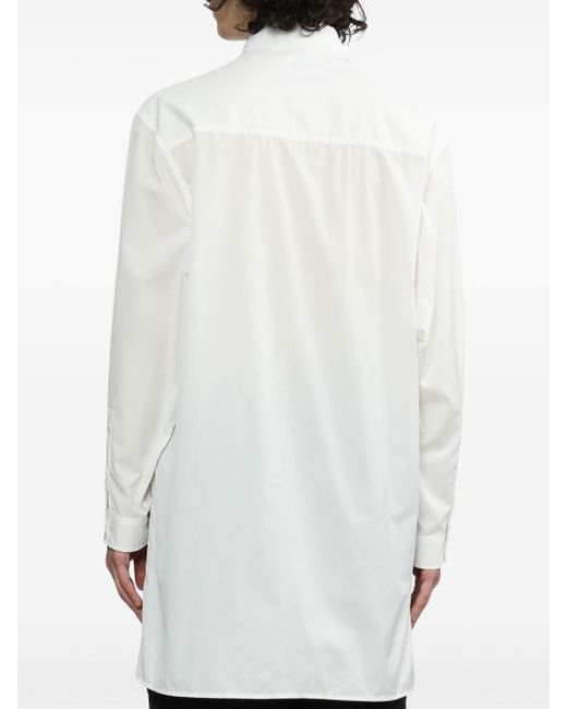 Chemise à détail de foulard Yohji Yamamoto pour homme en coloris White