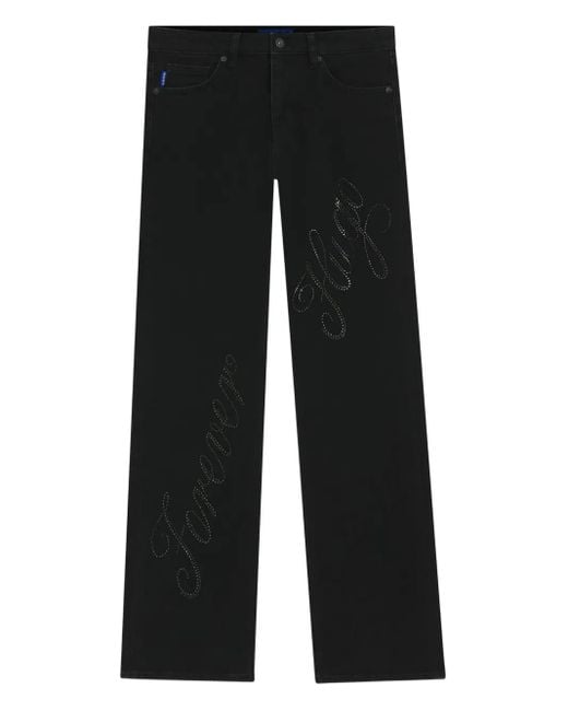 HUGO Black Rhinestone-Embellished Jeans