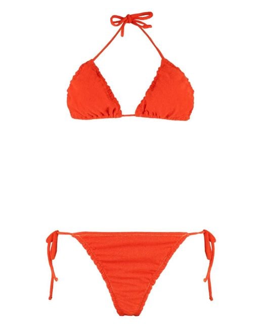 Reina Olga Red Concetta Frilled Bikini Set