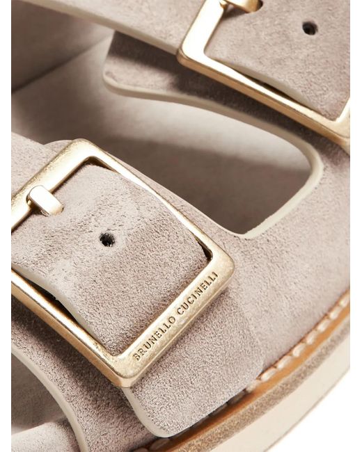 Brunello Cucinelli Multicolor Buckled Suede Sandals for men