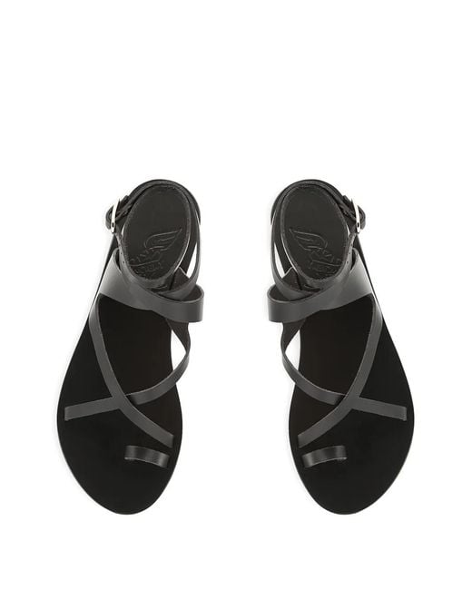 Ancient Greek Sandals White Demi Leather Flat Sandals