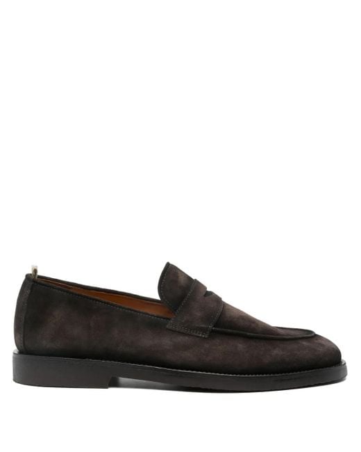 Officine Creative Black Penny Suede Loafers for men