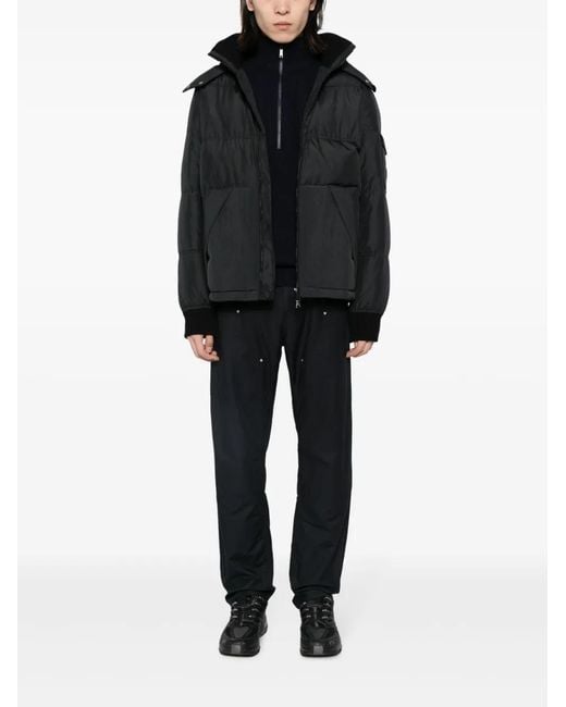 Alpha Tauri Black Hooded Padded Jacket for men