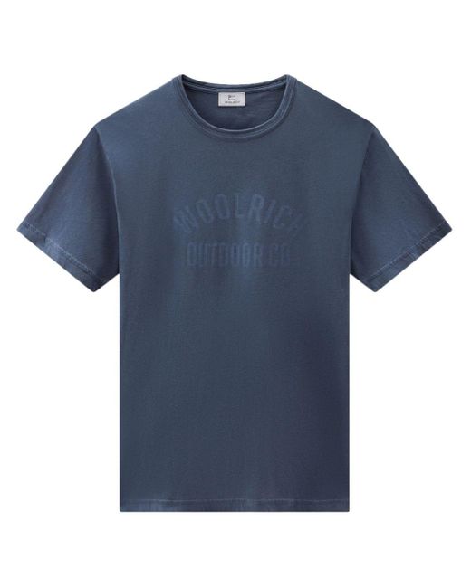 Camiseta con logo estampado Woolrich de hombre de color Blue