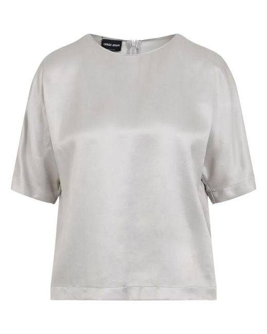 Giorgio Armani White Ash Shirt With Discreet Rear Zip Fastening